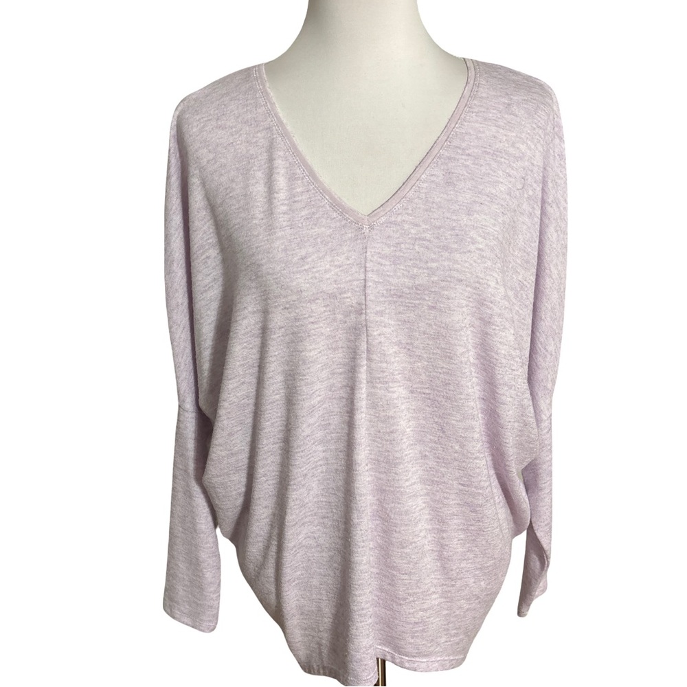 White House Black Market Purple V Neck Sweater